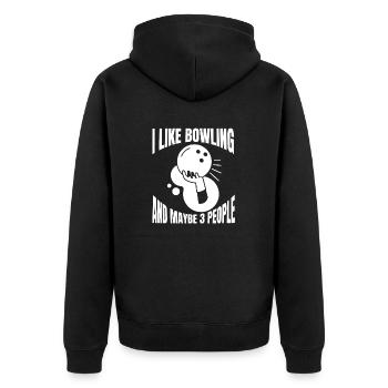 Bowling Skittles Bowler Bowling Club Bowling Club - Unisex Premium Organic Zip Hoodie - black - Back - Nico (187cm)