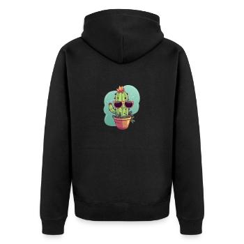 Cactus mignon mignon avec des lunettes de soleil pour l’été - Veste à capuche bio Premium Unisexe - noir - Dos - Nico (187cm)