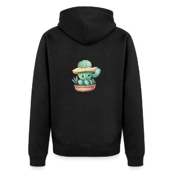 Cactus mignon mignon avec des lunettes de soleil pour l’été - Veste à capuche bio Premium Unisexe - noir - Dos - Nico (187cm)