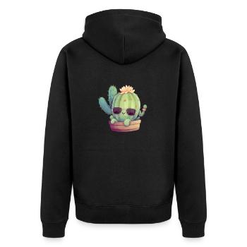 Cactus mignon mignon avec des lunettes de soleil pour l’été - Veste à capuche bio Premium Unisexe - noir - Dos - Nico (187cm)