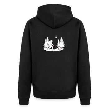 Bigfoot Sasquatch Turkey Autumn Autumn Thanks - Unisex Premium Organic Zip Hoodie - black - Back - Nico (187cm)