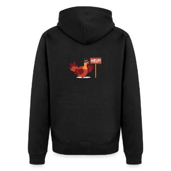 Journée de la Turquie Aidez à signer Thanksgiving amusant - Veste à capuche bio Premium Unisexe - noir - Dos - Nico (187cm)