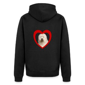 Amoureux des chiens - Cœur de chien - Bobtail - Veste à capuche bio Premium Unisexe - noir - Dos - Nico (187cm)