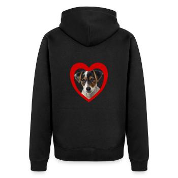 Amoureux des chiens - Dog Heart Parson Russell Terrier - Veste à capuche bio Premium Unisexe - noir - Dos - Nico (187cm)