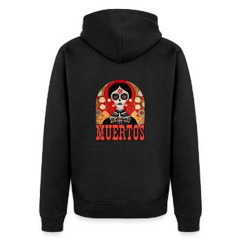 Dia De Los Muertos - Unisex Premium Organic Zip Hoodie - black - Back - Nico (187cm)