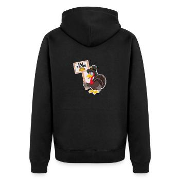 Eat Tacos Thanksgiving Day Funny Turkey Lover - Unisex Premium Organic Zip Hoodie - black - Back - Nico (187cm)