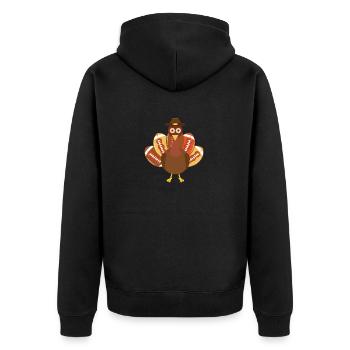 Happy Turkey Day Lustige Baby-Fußball-Bälle Sport - Unisex Premium Bio Zip Hoodie - Schwarz - Hinten - Nico (187cm)