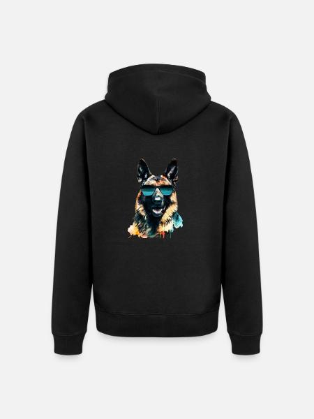 Deutscher Schäferhund - Unisex Premium Bio Zip Hoodie - Schwarz