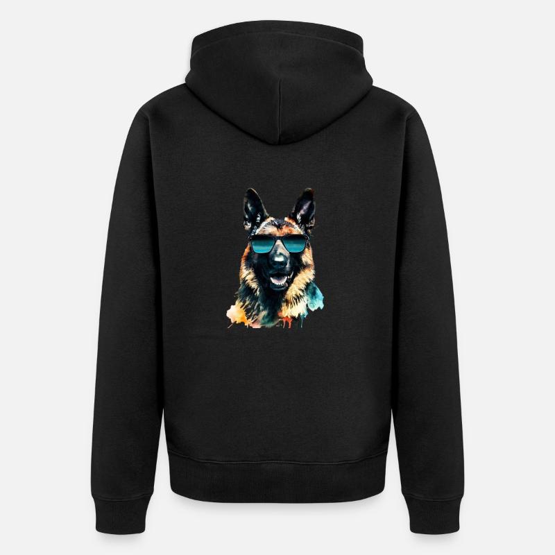 Deutscher Schäferhund - Unisex Premium Bio Zip Hoodie - Schwarz