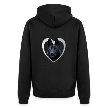 Dog Lovers - Dogs Heart Black Shepherd - Unisex Premium Organic Zip Hoodie - black - Back - Nico (187cm)