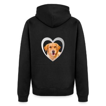 Amoureux des chiens - Cœur de chien - Golden Retriever - Veste à capuche bio Premium Unisexe - noir - Dos - Nico (187cm)