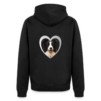 Amoureux des chiens - Cœur de chien - Border Collie - Veste à capuche bio Premium Unisexe - noir - Dos - Nico (187cm)