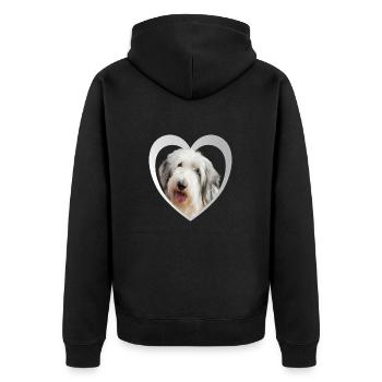 Dog Lovers - Dogs Heart - Old English Sheepdog - Veste à capuche bio Premium Unisexe - noir - Dos - Nico (187cm)