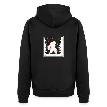 Bigfoot Pilgrim Turkey Pumpkin Thanksgiving Day - Veste à capuche bio Premium Unisexe - noir - Dos - Nico (187cm)