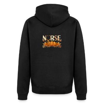 Infirmière Thanksgiving Pumpkin Health - Veste à capuche bio Premium Unisexe - noir - Dos - Nico (187cm)