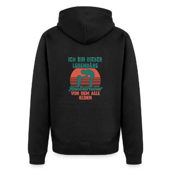 Ich bin dieser legendäre Hundetrainer Hundeschule - Unisex Premium Bio Zip Hoodie - Schwarz - Hinten - Nico (187cm)
