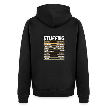 Drôle de nourriture de remplissage de Thanksgiving - Veste à capuche bio Premium Unisexe - noir - Dos - Nico (187cm)