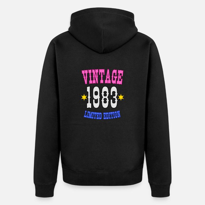 Millésime 1983 édition limitée. - Veste à capuche bio Premium Unisexe - noir