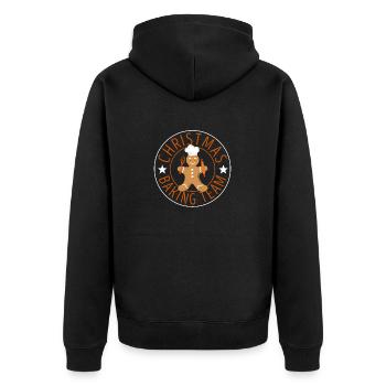 Christmas Bakery Team Funny Gingerbread Man - Unisex Premium Organic Zip Hoodie - black - Back - Nico (187cm)