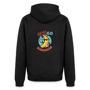 Go Bananas T-Shirt - Unisex Premium Organic Zip Hoodie - black - Back - Nico (187cm)
