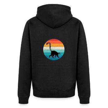 Lémurien vintage Drôle d’animal - Veste à capuche bio Premium Unisexe - noir - Dos - Nico (187cm)