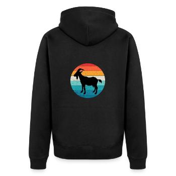 Rétro vintage Goat Tee - Animal Goats Lover - Veste à capuche bio Premium Unisexe - noir - Dos - Nico (187cm)