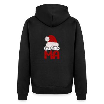 Pyjama familial de famille de Noël grand-mère Père Noël - Veste à capuche bio Premium Unisexe - noir - Dos - Nico (187cm)