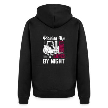 Chariot élévateur Picking Pick by Day & Ladies By Night - Veste à capuche bio Premium Unisexe - noir - Dos - Nico (187cm)