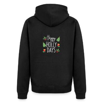 Happy Holly Days Noël festif Noël - Veste à capuche bio Premium Unisexe - noir - Dos - Nico (187cm)