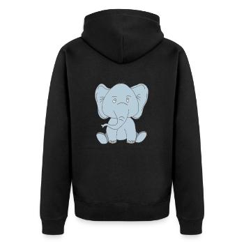 Bébé éléphant - Veste à capuche bio Premium Unisexe - noir - Dos - Nico (187cm)