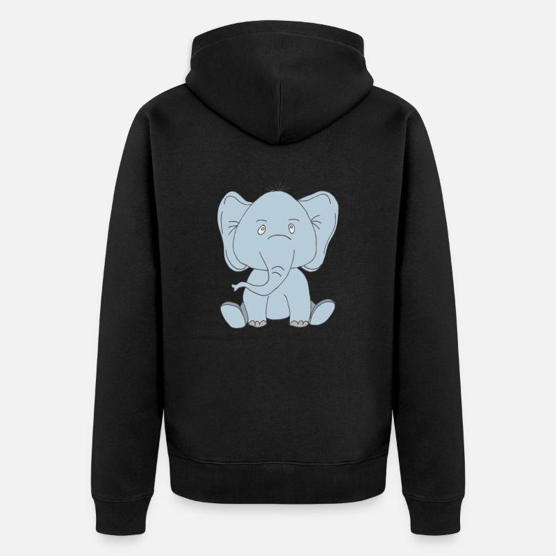 Bébé éléphant - Veste à capuche bio Premium Unisexe - noir