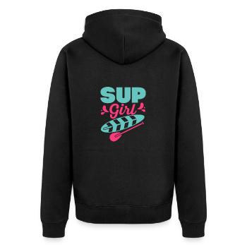 SUP Girl Stand Up Paddling Board - Unisex Premium Organic Zip Hoodie - black - Back - Nico (187cm)