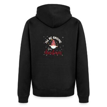 Ich werde zu Weihnachten ein Gnom sein Lustige - Unisex Premium Bio Zip Hoodie - Schwarz - Hinten - Nico (187cm)