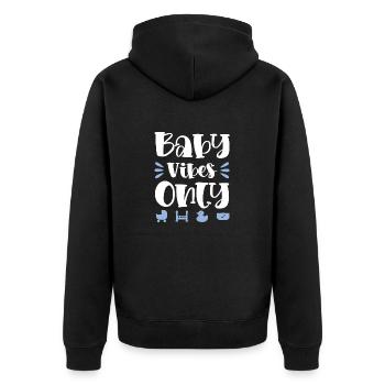 Baby Vibes Only - Unisex Premium Organic Zip Hoodie - black - Back - Nico (187cm)