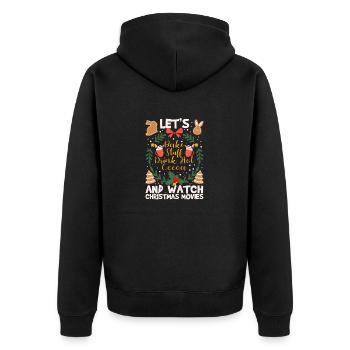 Let's bake, drink hot cocoa - Unisex Premium Organic Zip Hoodie - black - Back - Nico (187cm)