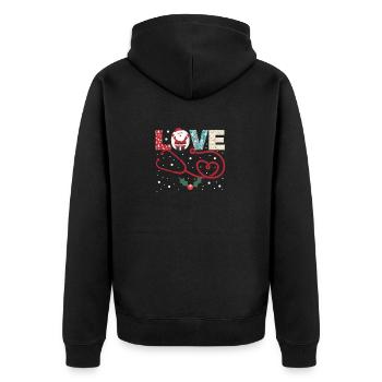 J’adore CNA Life Bonhomme de neige Père Noël drôle - Veste à capuche bio Premium Unisexe - noir - Dos - Nico (187cm)