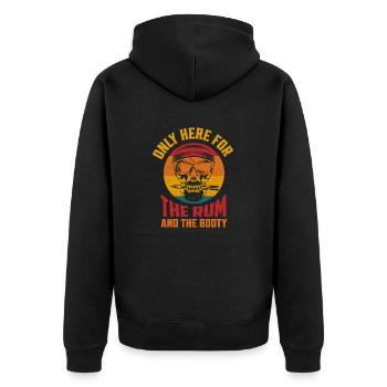 Seulement ici pour le rhum et le butin à boire Alcoh - Veste à capuche bio Premium Unisexe - noir - Dos - Nico (187cm)