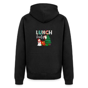 Lunch Lady Funny Christmas Tree Christmas - Unisex Premium Organic Zip Hoodie - black - Back - Nico (187cm)