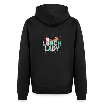 Mittagessen Dame Lustige Weihnachtsbaum Weihnacht - Unisex Premium Bio Zip Hoodie - Schwarz - Hinten - Nico (187cm)