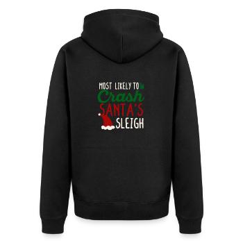 Der wahrscheinlichste Absturz des Schlittens - Unisex Premium Bio Zip Hoodie - Schwarz - Hinten - Nico (187cm)