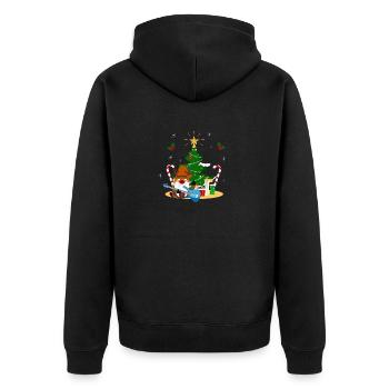 Guitariste Basse Gnome Funny Christmas Tree - Veste à capuche bio Premium Unisexe - noir - Dos - Nico (187cm)