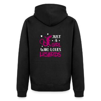 Just A Girl Who Loves Lizards Reptile Lizard Lover - Unisex Premium Bio Zip Hoodie - Schwarz - Hinten - Nico (187cm)