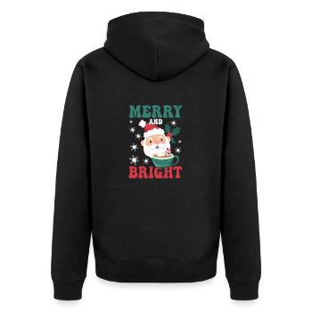 Joyeux et rose vif Noël de Noël drôle - Veste à capuche bio Premium Unisexe - noir - Dos - Nico (187cm)