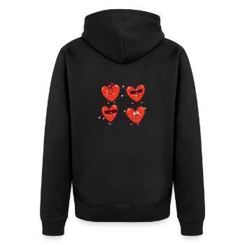 Dancing Hearts Dab Défi de danse Dab Dab Saint-Valentin - Veste à capuche bio Premium Unisexe - noir - Dos - Nico (187cm)