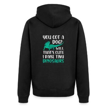 Eh bien c’est mignon j’élève de minuscules dinosaures lézard lov - Veste à capuche bio Premium Unisexe - noir - Dos - Nico (187cm)