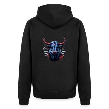 Tête de taureau de vache - Veste à capuche bio Premium Unisexe - noir - Dos - Nico (187cm)