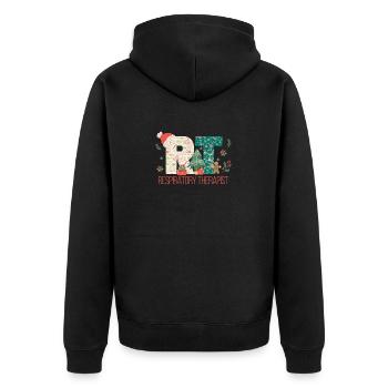 Respiratory Therapist Funny Christmas Patients - Unisex Premium Organic Zip Hoodie - black - Back - Nico (187cm)