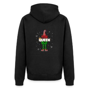 The Queen Elf Matching Family Group Christmas - Unisex Premium Organic Zip Hoodie - black - Back - Nico (187cm)