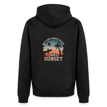 Surfer's Paradise Tropical Palm Beach Dream - Unisex Premium Organic Zip Hoodie - black - Back - Nico (187cm)