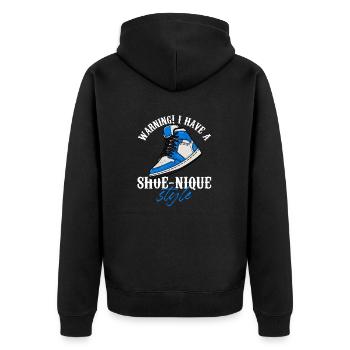 Avertissement! J’ai des baskets de style chaussure - Veste à capuche bio Premium Unisexe - noir - Dos - Nico (187cm)